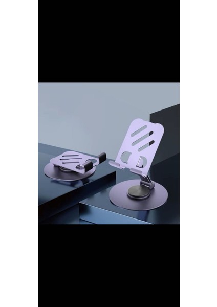 Mor 360° Dönebilir Kompakt Masaüstü Metal Telefon Tutucu modelleri