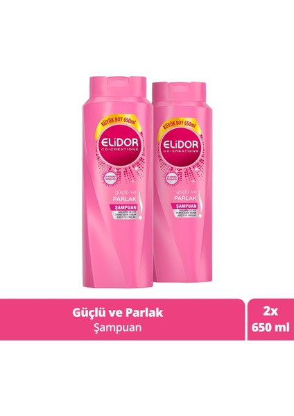 ( 2 Adet )Güçlü ve Parlak Saç Bakım Şampuanı 650 ml x 2 Adet