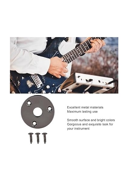 Gitar Jack Soket Plakası, Yuvarlak Metal Giriş Çıkış Kapağı Bas Için Yedek Donanım, Montaj Vidaları Dahil, GT32 Siyah modelleri