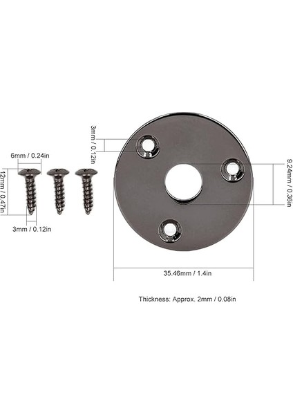 Gitar Jack Soket Plakası, Yuvarlak Metal Giriş Çıkış Kapağı Bas Için Yedek Donanım, Montaj Vidaları Dahil, GT32 Siyah fırsatları