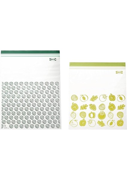 Plastik Torba Istad, 30 Adet Paket, Şunlardan Oluşur: 15 Torba 6 L (28,5 x 41 Cm) ve 15 Torba 4,5 L (27 x 34 Cm), Tekrar Kullanılabilir, Çünkü Tekrar Kapatılabilir