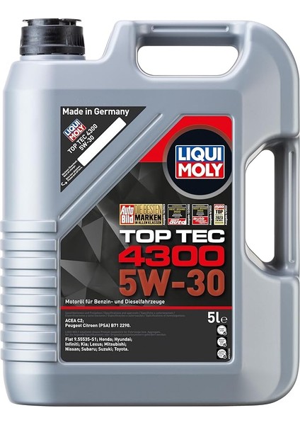 Moly Top Tec 4300 5W-30 5 L Otomotiv Bakım Ürünü