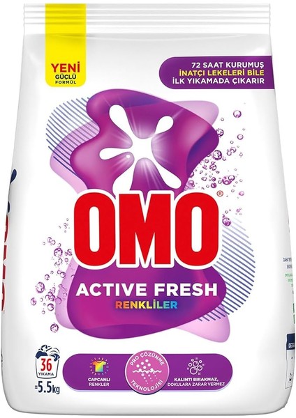 Active Fresh Renkliler Toz Deterjanı 5.5 kg