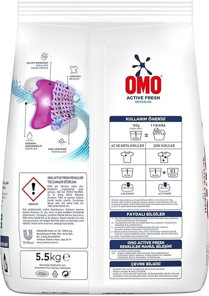 Active Fresh Renkliler Toz Deterjanı 5.5 kg modelleri
