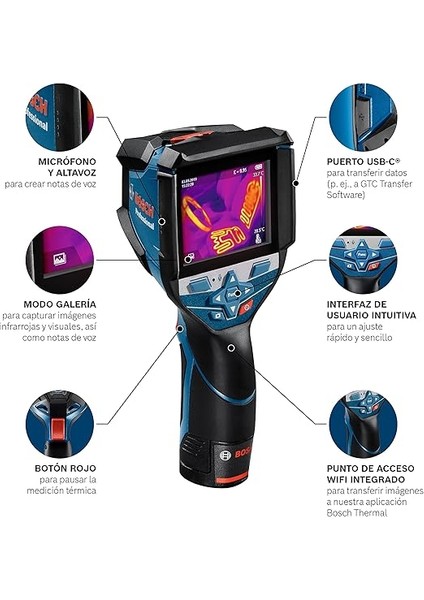 Professional Gtc 600 C (1x 12V Akü, Şarj Cihazı, Çalışma Aralığı: –20 °c Ila +600 °c, Çözünürlük: 256 x 192 Px, Mobil Uygulama Fonksiyonu, L-Boxx) fiyatları