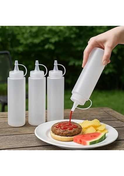 4 Adet Şeffaf Plastik Sosluk Ketçap Mayonez Sos Şişesi fiyatları