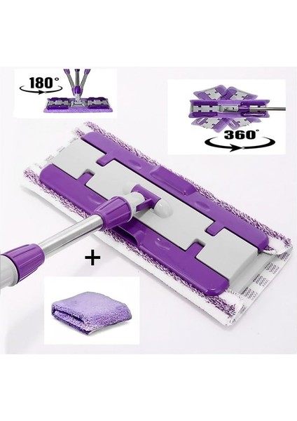 Mop Mikrofiber Sihirli Mop Fayans Duvar Yüzey Temizlik Mikrofiber Mandallı Mop , Teleskopik 360 Derece Dönen, Uzayıp Kıslan Sap, Istediğin Bezi Tak Kullan Yedek Bezli indirimleri