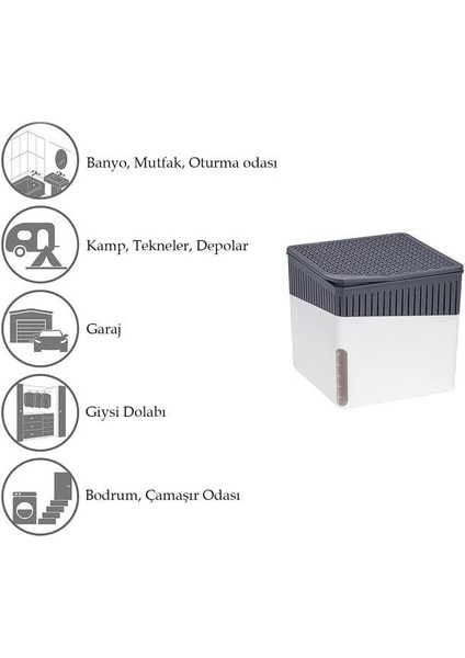 Naturel Nem Alıcı Rutubet ve Küf Önleyici Kare Aparat Beyaz | 500 gr Tablet Ile Etkili Çözüm fırsatları