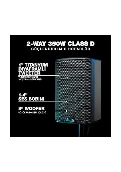 TX308 – 350 W Aktif Pa Hoparlör, 8 Inç Derin Hoparlörlü, Mobil Dj'ler ve Müzisyenler, Küçük Gösteriler, Kutlamalar ve Spor Etkinlikleri Için fiyatları