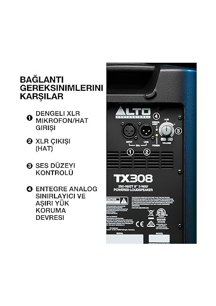TX308 – 350 W Aktif Pa Hoparlör, 8 Inç Derin Hoparlörlü, Mobil Dj'ler ve Müzisyenler, Küçük Gösteriler, Kutlamalar ve Spor Etkinlikleri Için indirimleri
