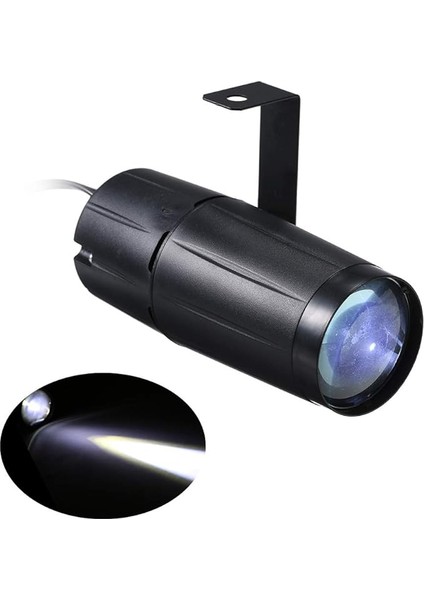 Pinspot LED Dj Efektli Işık, Parti Kulübü Bar Sahne Lambası, AC90-240V 10 Watt LED Mini Işın Spot Sahne Işık Lambası Disko Ktv Bar Kulüp Parti Eğlence Dj (Beyaz)
