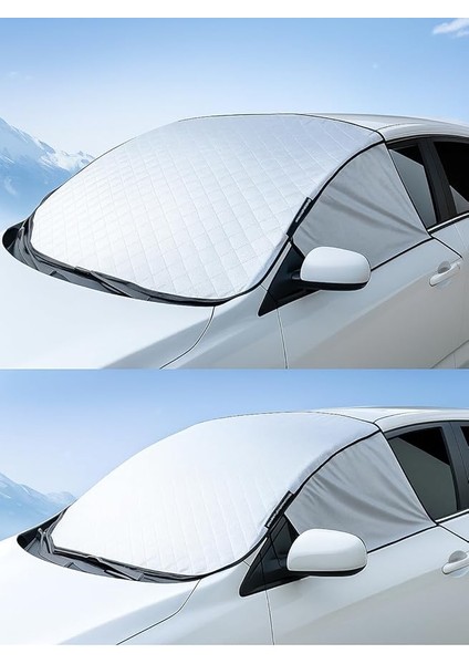 Oto Araba Branda Ön ve Yan Cam Yarım Branda Güneş Koruyucu Örtü Güneşlik