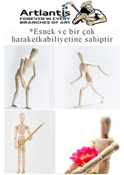 Ahşap Insan Modeli 20 cm 1 Adet Insan Figürlü Ahşap Model Manken Resim Ressam Eğitimi Tahta Adam Kukla Stilist fırsatları
