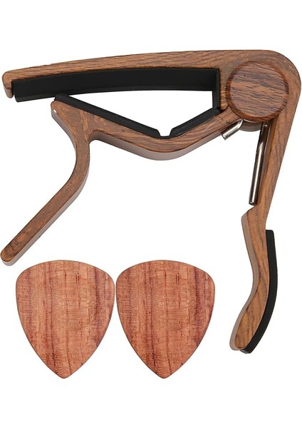 Akustik Gitar Capo, Masif Ahşap Silika Jel Kelepçe, Ergonomik Tasarım, Bas, Ukulele, Keman, Hızlı Değişim Capo, Müzik Aleti Akorları Için 2 Seçmeli