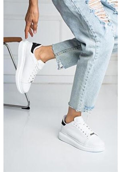 Kadın Spor Ayakkabı Düz Tabanlı Koku Yapmaz Beyaz