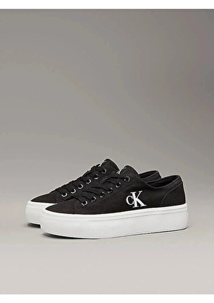 Kadın Ck Canvas Platform Sneakers - Siyah