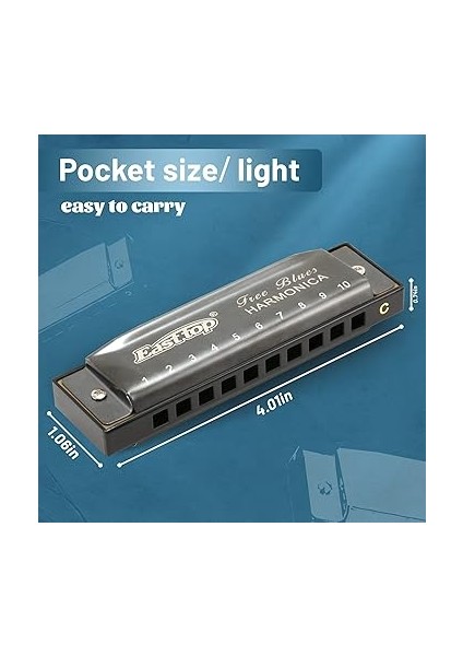 Top Mızıka C, Diatonik Mızıka, Mavi, 10 Delikli, Profesyonel Diatonic Blues Harmonica, Profesyonel Oyuncular, Yeni Başlayanlar, Öğrenciler, Yetişkinler Için Hediye Olarak fırsatları