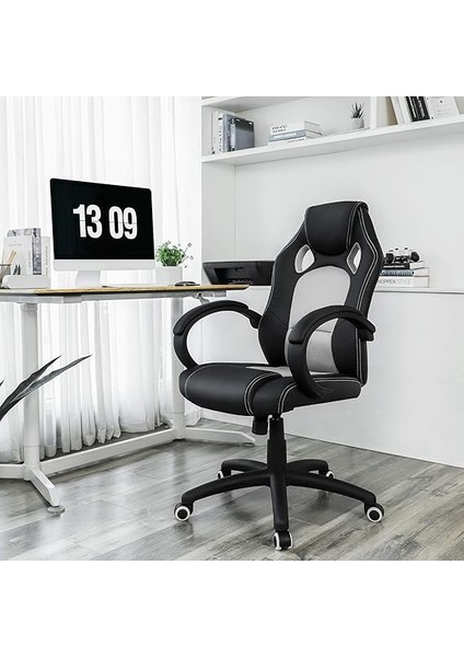 Yarış Koltuğu, Ofis Koltuğu, Oyuncu Koltuğu, Yönetici Koltuğu, Döner Sandalye, Poliüretan, Siyah/gri, OBG56BG fiyatları
