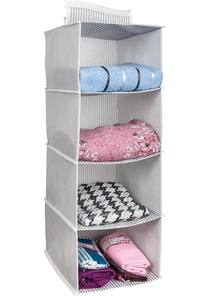 Kapısı 4 Bölmeli Askılı Dolap Düzenleyici Organizer Gri modelleri