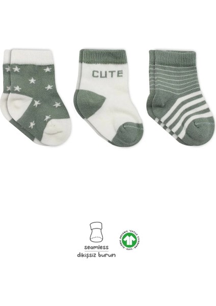 3'lü Penye Cute Stars Soket Çorap BS10115 Nil