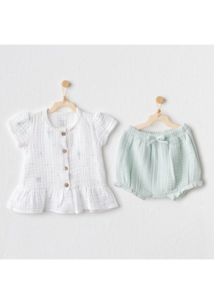 Love Family Müslin 2'li Zıbın Set Mint