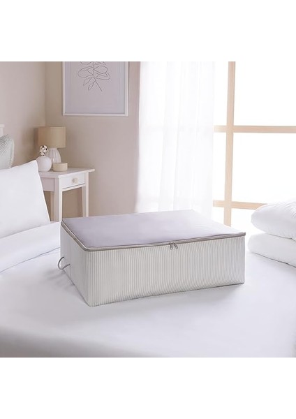 Home Textile Büyük Boy Gri Çizgili Stuff & Things Baza Altı Hurç 62 x 46 x 22 cm modelleri