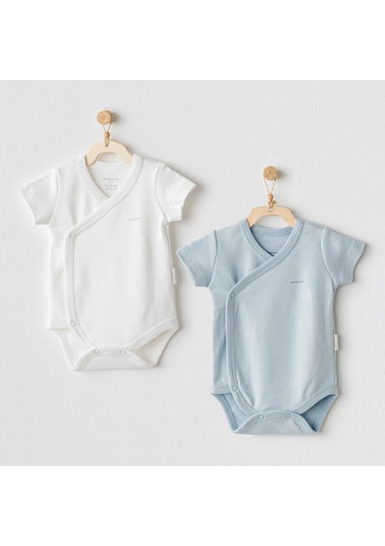 AC25643 Cuddly Bunny Bear 2'li Zıbın Body Ekru Mavi