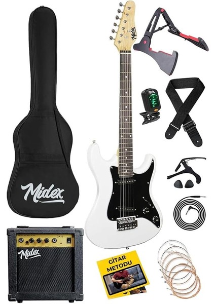 CEG-36WH 8-12 Yaş Çocuklar Için Amfili Full 3/4 36 Inç Elektro Gitar Seti White