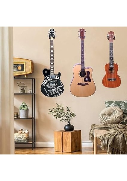 Gitar Duvara Monte Gitar Askısı Siyah Ceviz Gitar Kancası Akustik Elektrikli Bas Gitar Duvar Askısı Kanca Tutucu (Siyah Ceviz Askı) indirimleri