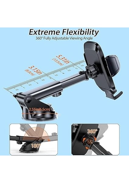 Vantuzlu Telefon Tutucu Otomatik Klipsli Araba Ayarlanabilir Cam ve Torpido Için Yüksek Kalite Tutucu modelleri