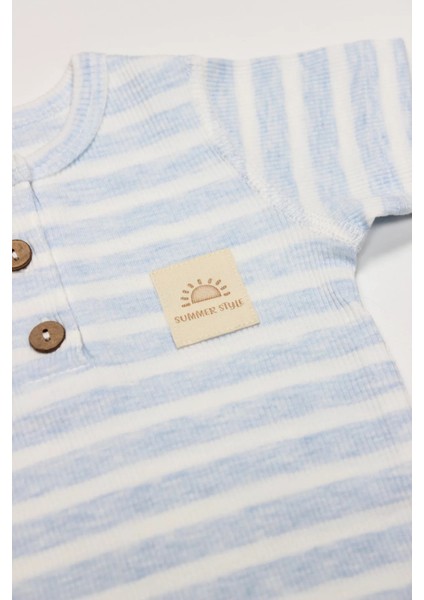 Line Colors Yarım Kol Patiksiz Tulum 15126 Mavi modelleri