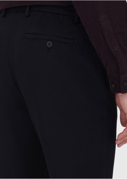 Siyah Düz Dokuma Jogging Fit Casual Pamuk Karışımlı Pantolon fırsatları