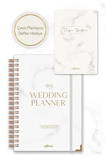 Color Düğün Planlayıcısı Altın Köşeli Ajanda Luxury Wedding Planner modelleri