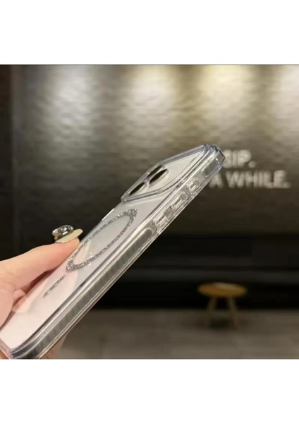 iPhone 17 Pro Kılıf Simli Magsafe Manyetik Halkası Shiny Şeffaf Clear Sararmaz Sert Pc Tam Kalıp modelleri