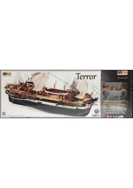 12004 1/75 Ölçek, Hms Terror, 68 Cm. Yelkenli ve Buharlı Ingiliz Keşif Gemisi, Ahşap Model Kiti
