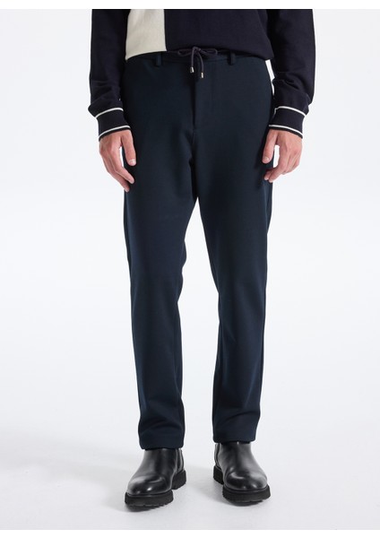 Bağlamalı Bel Duble Paça Jogger Lacivert Erkek Pantolon F5WM-PNT 2531 fırsatları