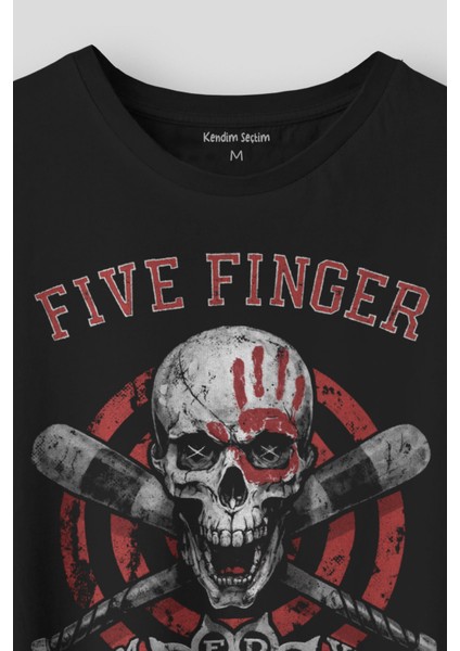 Five Finger Death Punch Metal Music Rock Skull Baskılı Siyah Unisex T-Shirt fiyatları