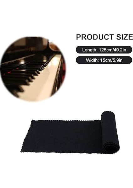 Piyano Klavyesi Için Temizleme Bezi, Piyano Kileri Için Temizleme Bezi, Piyano Bezi, Piyano Anahtarı Için Kapak, Piyanoyu Düzenli Tutun, 125 x 15 cm modelleri