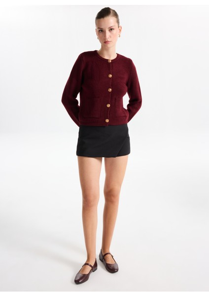 Bordo Kadın Hırka F5WL-HRK0404 modelleri