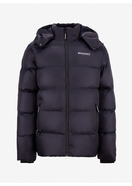 D5WM-MNT3642 Lacivert Kapüşon Yaka Relaxed Düz Erkek Şişme Mont modelleri