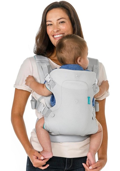 - Flip Breathable 4-In-1 Taşıyıcı - Hafif ve Hava Geçirgen - Ayarlanabilir Bel Kayışı ve Yastıklı Kayışlar - Konforlu ve Ergonomik - Açık Gri