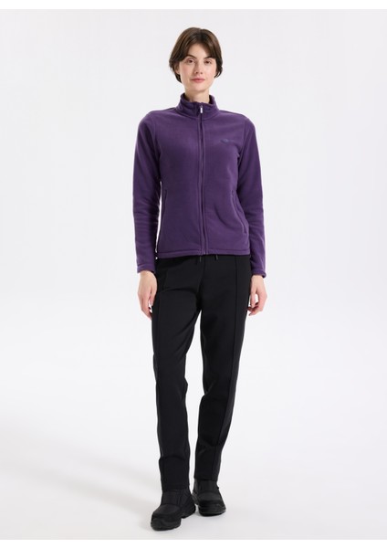 D5WL-SWT3303 Mor Dik Yaka Basic Düz Kadın Polar Sweatshırt fiyatları