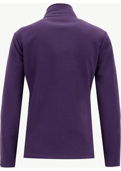 D5WL-SWT3303 Mor Dik Yaka Basic Düz Kadın Polar Sweatshırt