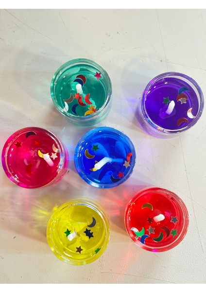 6'lı Jel Renkli Mum modelleri