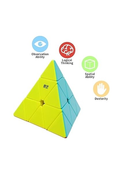 Qy Speed Cube, Pyraminx Profesyonel 3x3 Speed Üçgen Rubik Zeka Küpü -Q1 Ming S2 indirimleri