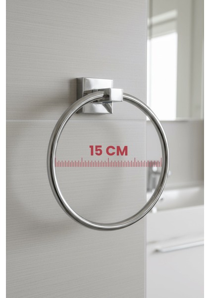 Krom Yuvarlak Halka Havlu Askılığı – Kare Topuzlu, Krom Kaplama, Dayanıklı Metal Askı (Yapıştır/vidala) modelleri