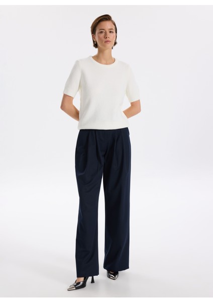 Normal Bel Geniş Fit Lacivert Kadın Pantolon F5WL-PNT0144 fiyatları