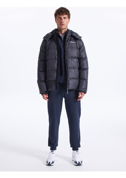 D5WM-MNT3642 Lacivert Kapüşon Yaka Relaxed Düz Erkek Şişme Mont indirimleri