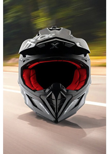 X-Cross Dual Vısor Kask Su Geçirmez Logolu Tasarım 1 Adet Konforlu Sürüş İçin