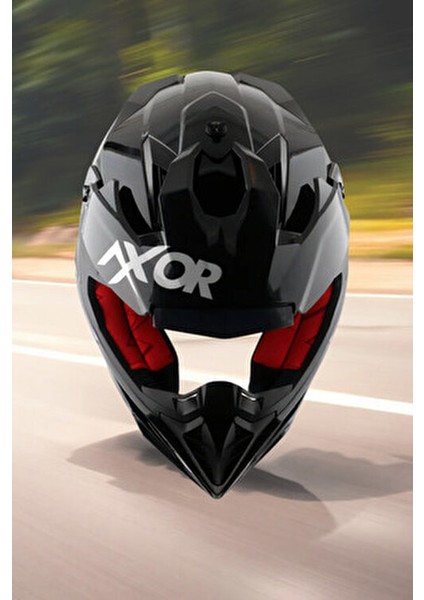 X-Cross Dual Vısor Kask Su Geçirmez Logolu Tasarım 1 Adet Konforlu Sürüş İçin